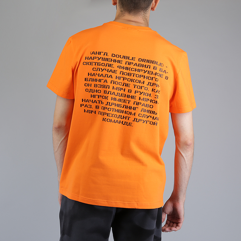 мужская оранжевая футболка Hard Двойное ведение Двойное-оранж - цена, описание, фото 3